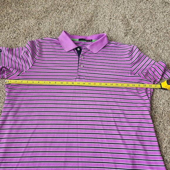 RLX Ralph Lauren Golf Polo Dry Fit Striped Club Shirt Mens SZ XXL Purple - Picture 8 of 9